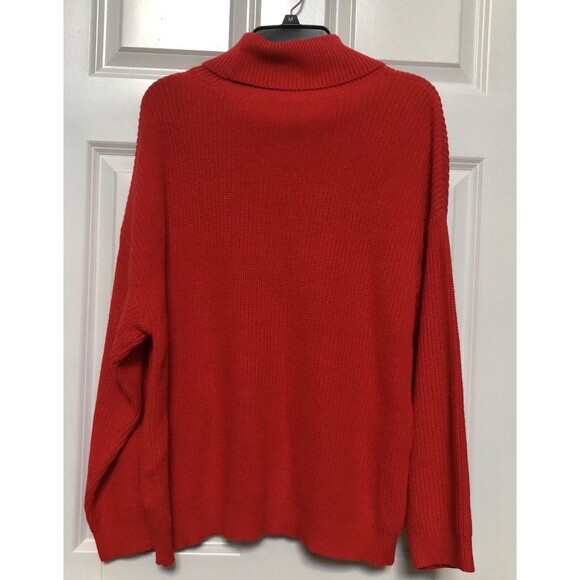Bar III SWEATER-TOPS RED PLUS SIZE 2X TURTLE NECK AND V OPEN AND THE CHEST  KNIT - Picture 6 of 10
